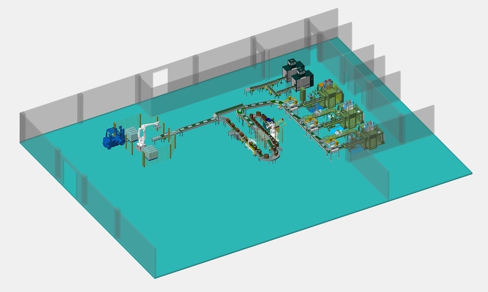 Servo Motion Wielofunkcyjne zautomatyzowane linie pakujące Convering Robot Palletzing System